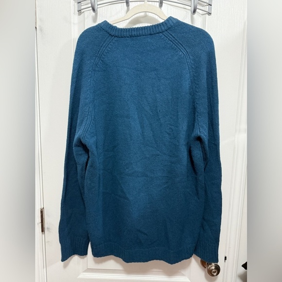 Vintage J. Crew 100% Wool Blue Crewneck Sweater Men's Large classic preppy Y2K - Picture 2 of 16